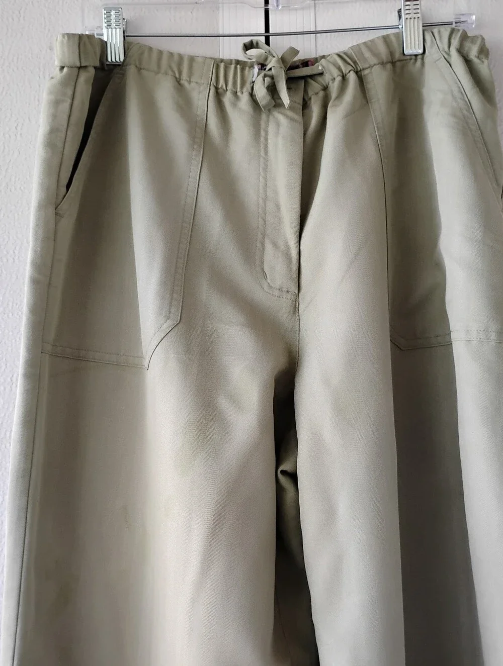 Men's Olive Green Straight-Leg Drawstring Pants